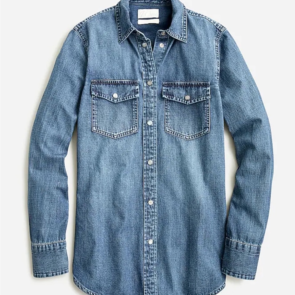 J. Crew Denim Slim Button Down Shirt EUC size 14T